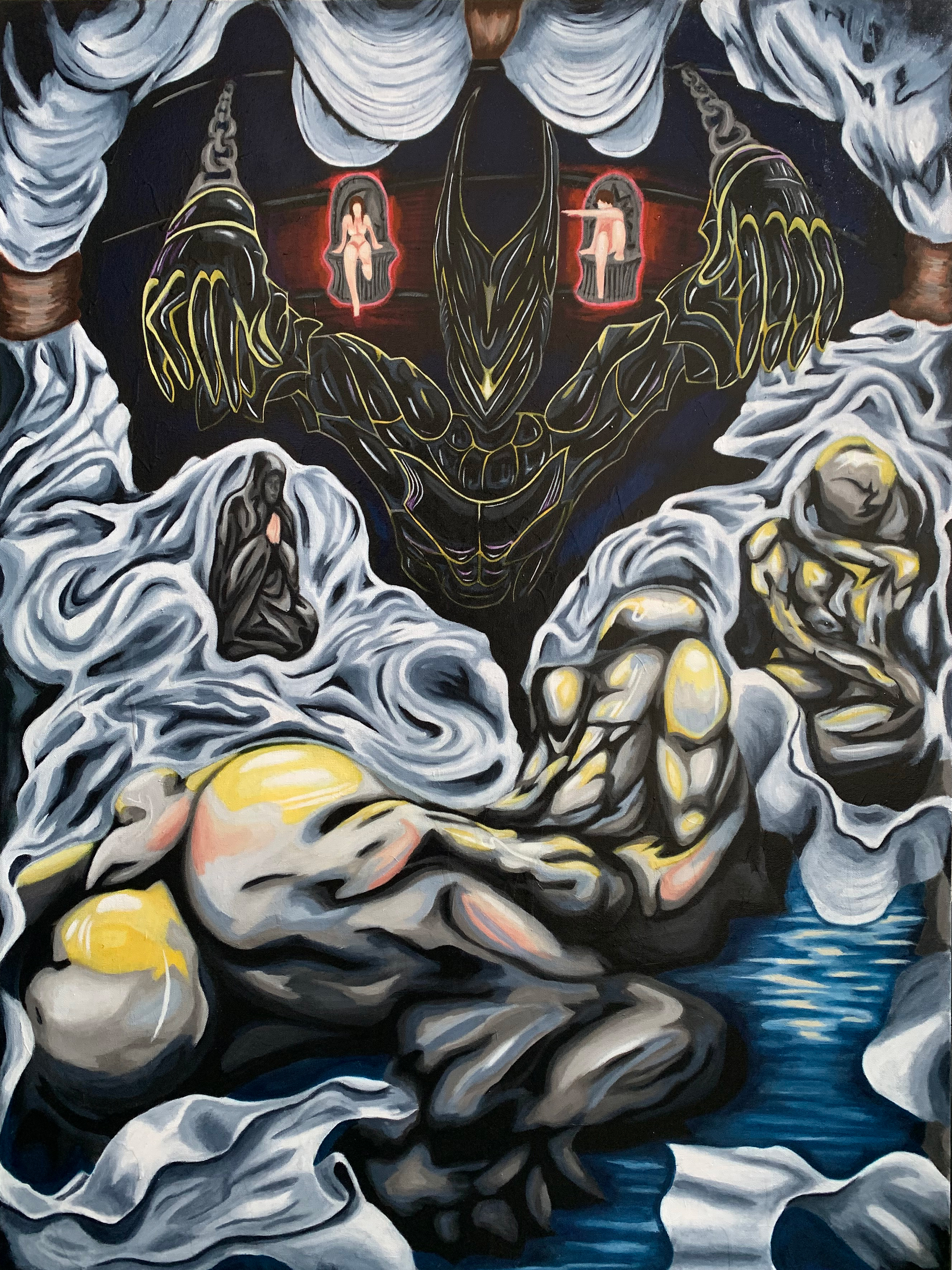 Give and take, 48in x 36in, Acrylic on Canvas, 2022